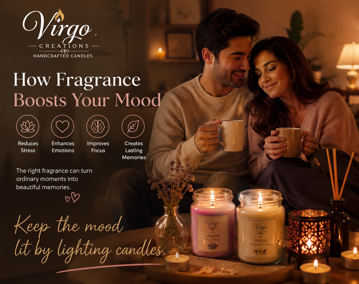 Set the mood with romantic scented candles
