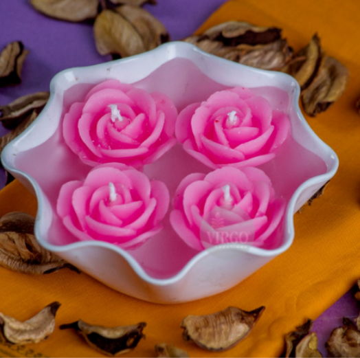 Rose Flower Shape Floating Candle (Set of 5)
